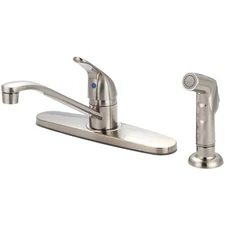 Elite Single Handle Kitchen Faucet with Spray and Flex pvd brushed nickel