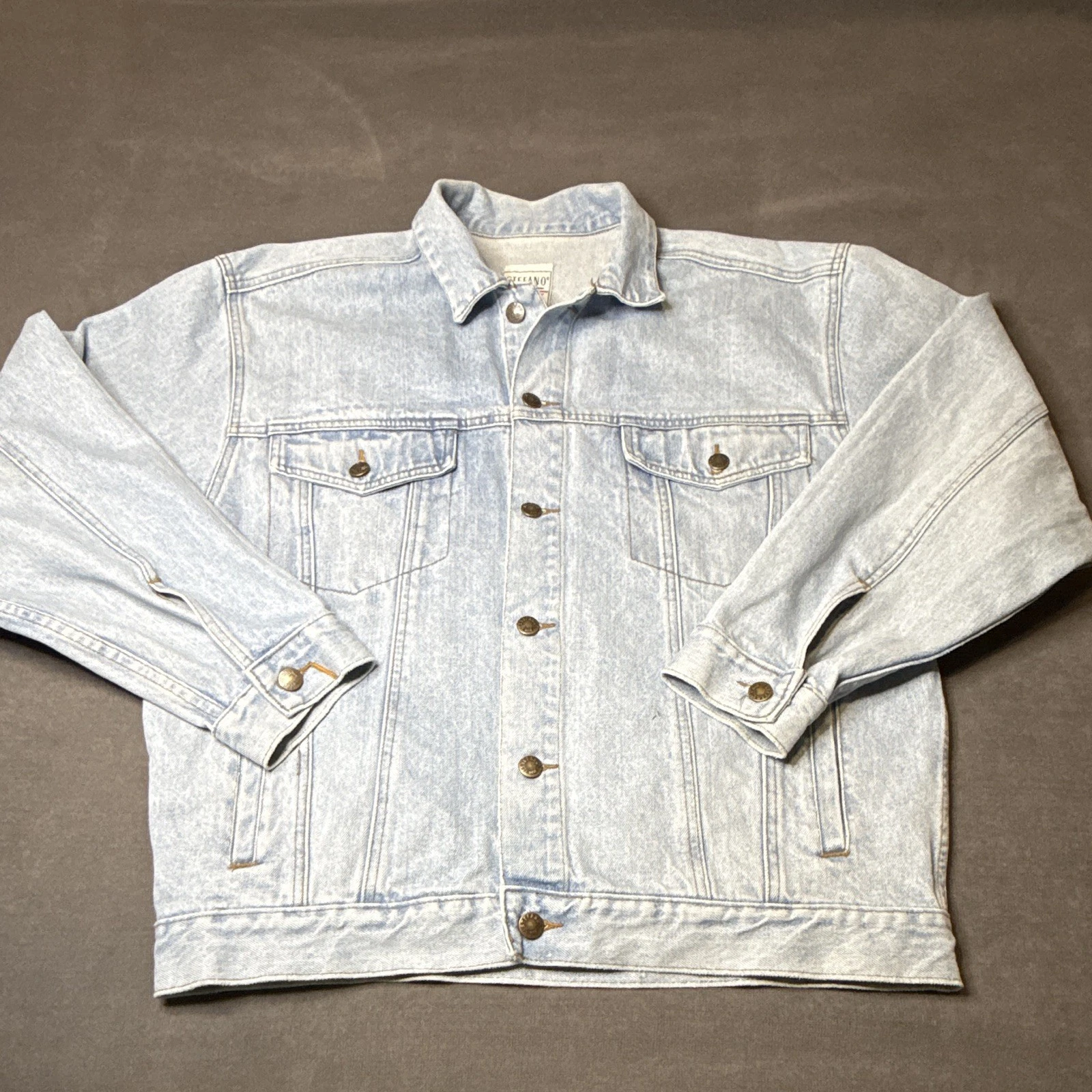 Vintage 90s Stefano Man Basic Original Design Denim Jacket Medium Light Wash Tru image 1