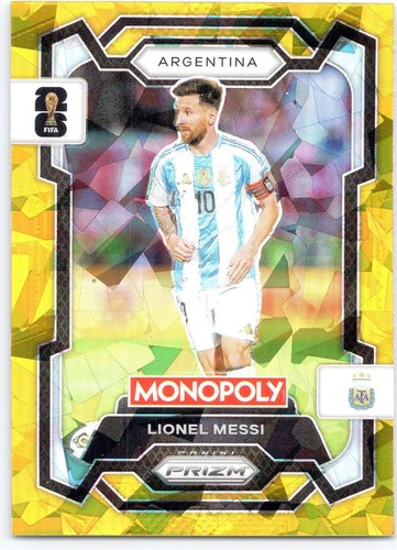 2026 Panini Prizm Monopoly FIFA World Cup #1 Lionel Messi Gold Cracked Ice Prizm