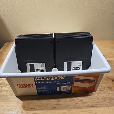 3.5'' Floppy Disk - Lot of 18, Office Depot Brand w/ Archive Diskette Box 