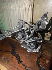 Franklin Mint Passion Burns Pewter Sculpture Dionysian Rides Dragon