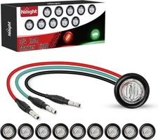 Nilight 3/4" Dual Color Marker Light Red to Green Brake Auxiliary Side Marker