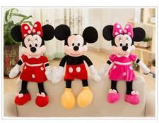 35cm Disney Mickey Minnie Mouse Red Pink Plush Toy Soft Stuffed Doll