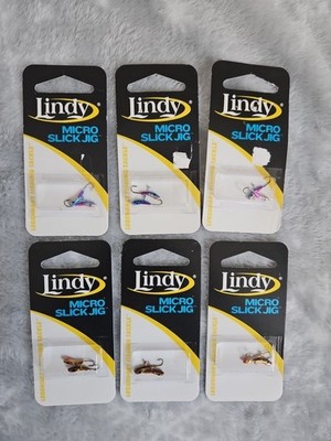 Lot Of 6 Packs Of Lindy Micro Slick Jigs 1/48oz Golden Shiner And Rainbow