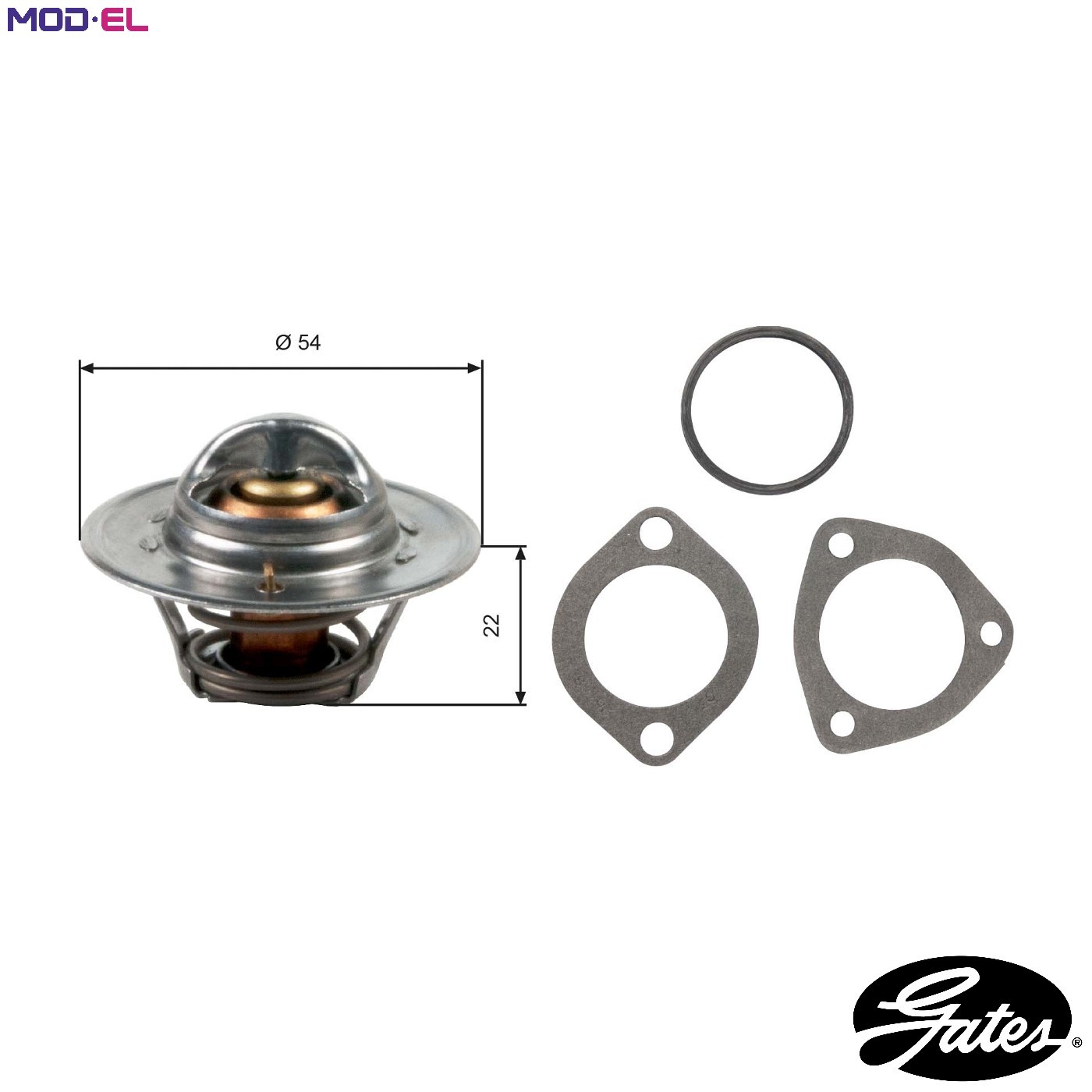 Coolant Thermostat fits FORD ESCORT Mk4, Mk5, Mk6 1.1 1.3 85 to 97 Gates 1472378 - Image 31