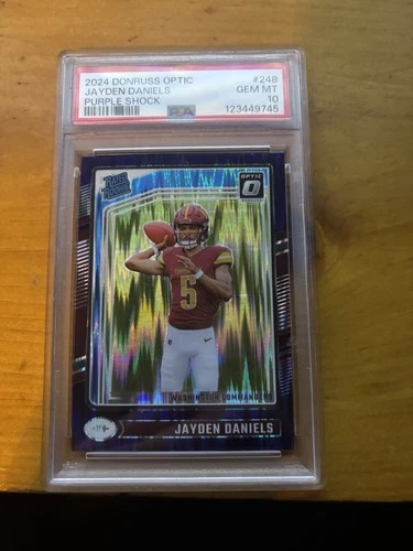 2024 Panini Donruss Optic - Rated Rookie Jayden Daniels #248 Purple Shock  (RC)