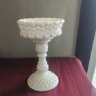 Vintage Fenton Hobnail Milk Glass Petite Epergne Candle Holder 7.5” x 4.5”