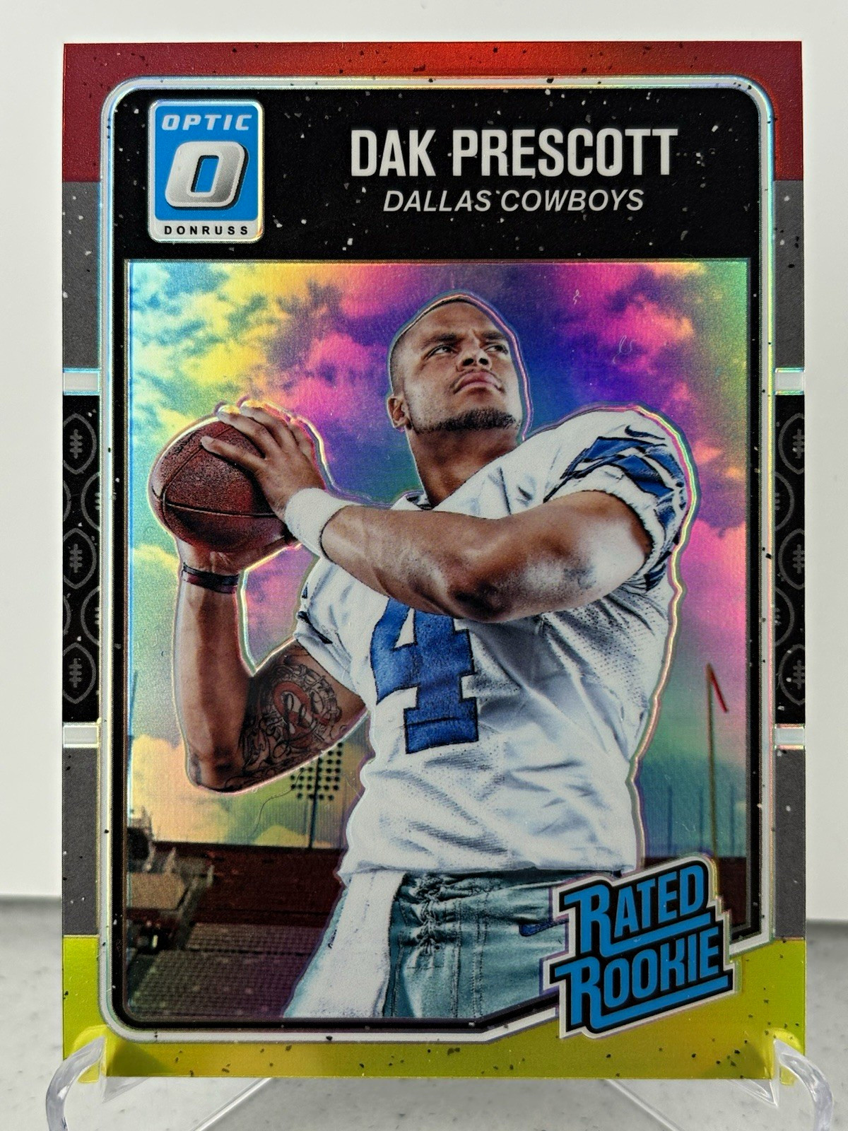 Panini 2016 Donruss Optic Rated Rookie Dak Prescott #162 Cowboys Red/Yellow