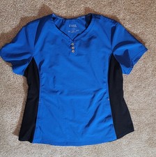 Cherokee Side Panel iflex Scrub Top Blue Women's Size Large 035