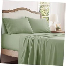 Extra Deep Pocket Sheets - 4 Piece Bed Sheet Set - Fits Queen Sage Green