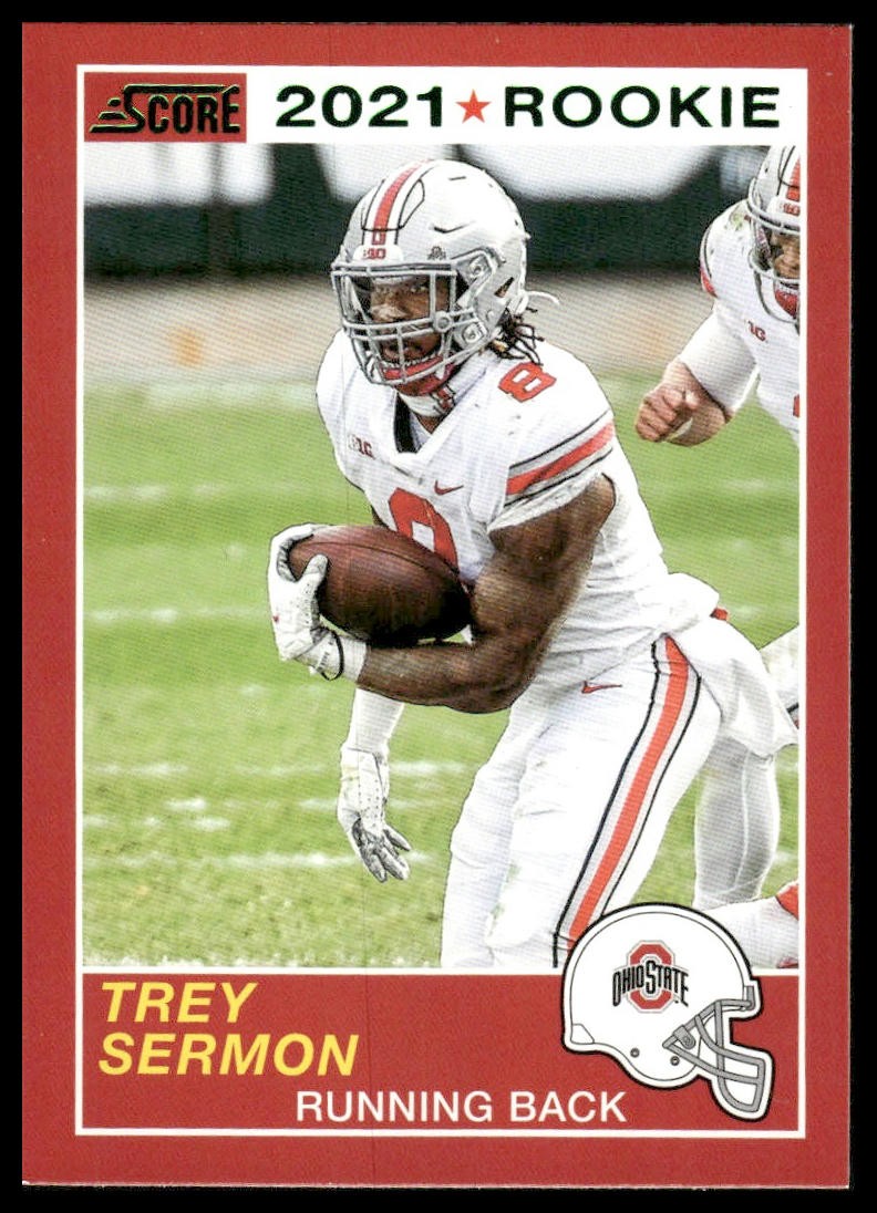 Trey Sermon Rookie 2021 Panini Chronicles Draft Picks #55 Ohio State Buckeyes