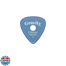 Gravity Picks Classic Guitar Pick - 2.0mm Blue - Polished w/Round Grip Hole
