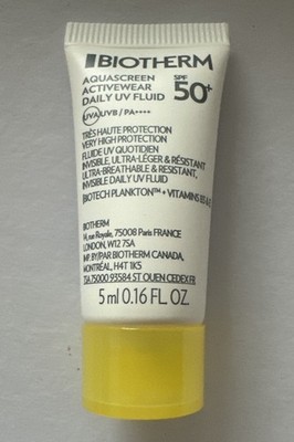 Biotherm Probe 5 ml Aquascreen Activewear Daily UV Fluid SPF50+ Sonnenfluid Neu