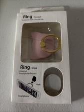 Cat Shaped Cell Phone Ring Holder Stand Hook Kickstand Pink Rotates 360 NIB