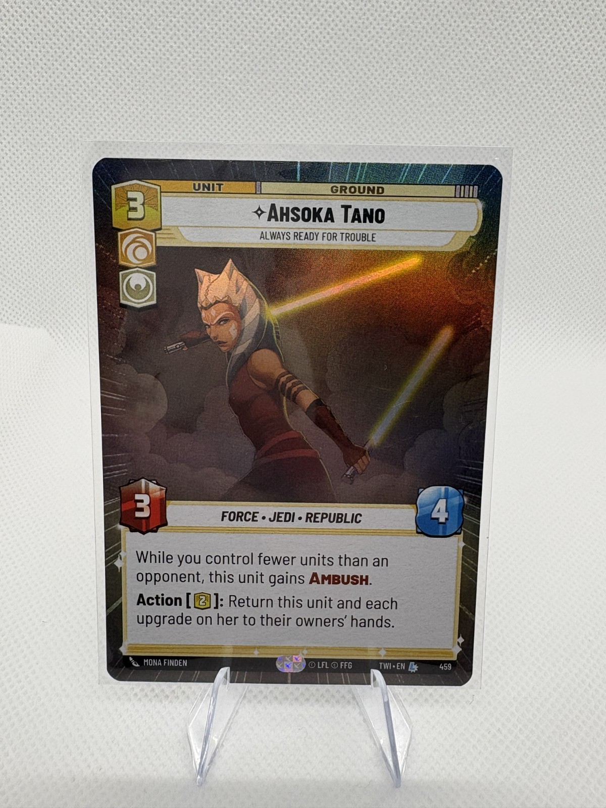 STAR WARS UNLIMITED TOTR LEGENDARY HYPERSPACE FOIL CARD AHSOKA TANO