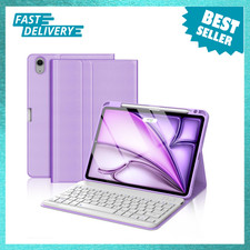 iPad Air 11 Inch Case with Keyboard Magnetic Detachable Bluetooth Pencil Holder
