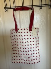 Radley White And Raspberry Stars And Dogs Tote Bag New With Tag