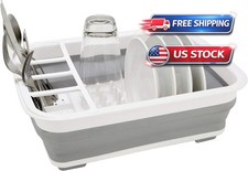 Large Clear Plastic Dish Drying Drain Board Kitchen Sink Dish Drainer Tray