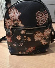 Fiorelli Women's Blue Backpack Bag With Flowers, Floral Design Great Condition￼￼