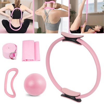 Pilates Set Pilates Ring Set 5 Teiliges mit Yoga Ball Yoga Gurt Fitnessbänder