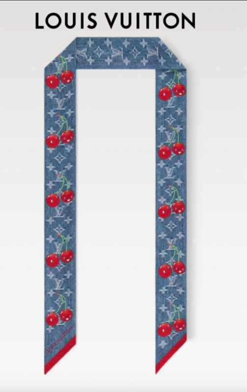 Louis Vuitton x Takashi Murakami Scarf Bandou BB Monogram Denim