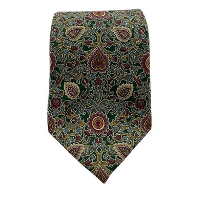 Vintage Coach 100% Italian Silk Floral Medallion Tie 59in Men's Designer USA