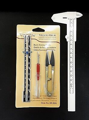 Basic Notion Tools Sewing Gauge & Snipper Seam Ripper 
