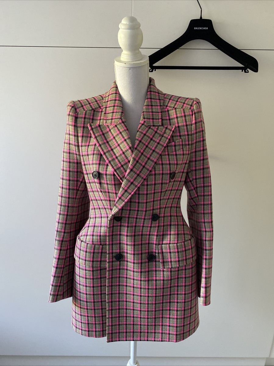 BALENCIAGAバレンシアガ　Hourglass Houndstooth Balenciaga Hourglass Houndstooth Double-Breasted Blazer