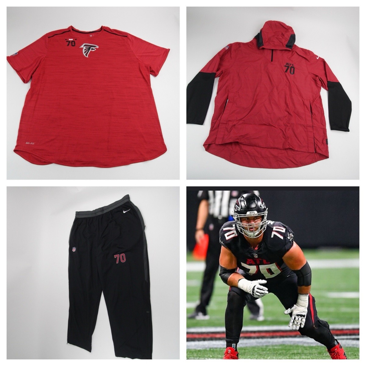 Atlanta Falcons Team Issued Jacket Pants Shirt Nike #70 3XL Jake