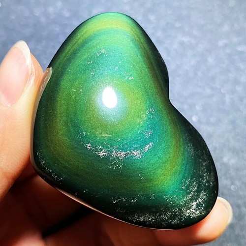 Seltene natürliche Regenbogenblitz Obsidian Kugel Herz Reiki Steinheilung C84 - Bild 4 von 10