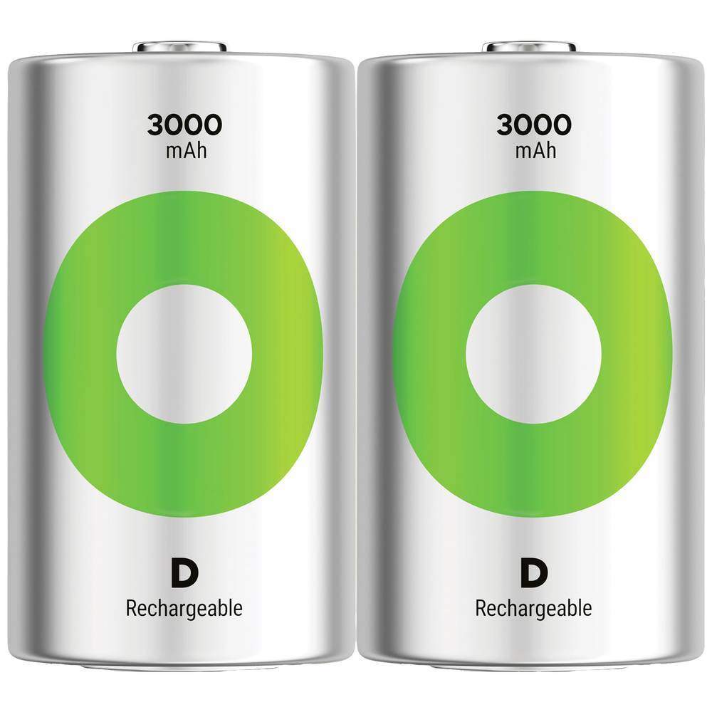GP Batteries ReCyko Batteria ricaricabile Torcia (D) NiMH 3000 mAh 1.2 V 2 pz.