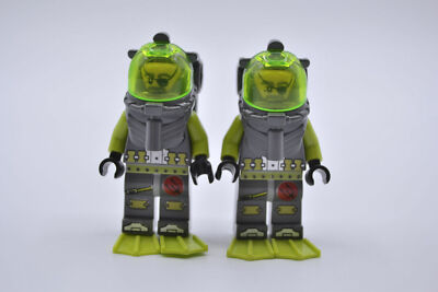 LEGO 2 x Figur Minifigur Taucher Atlantis Diver 3 Ace Speedman atl005