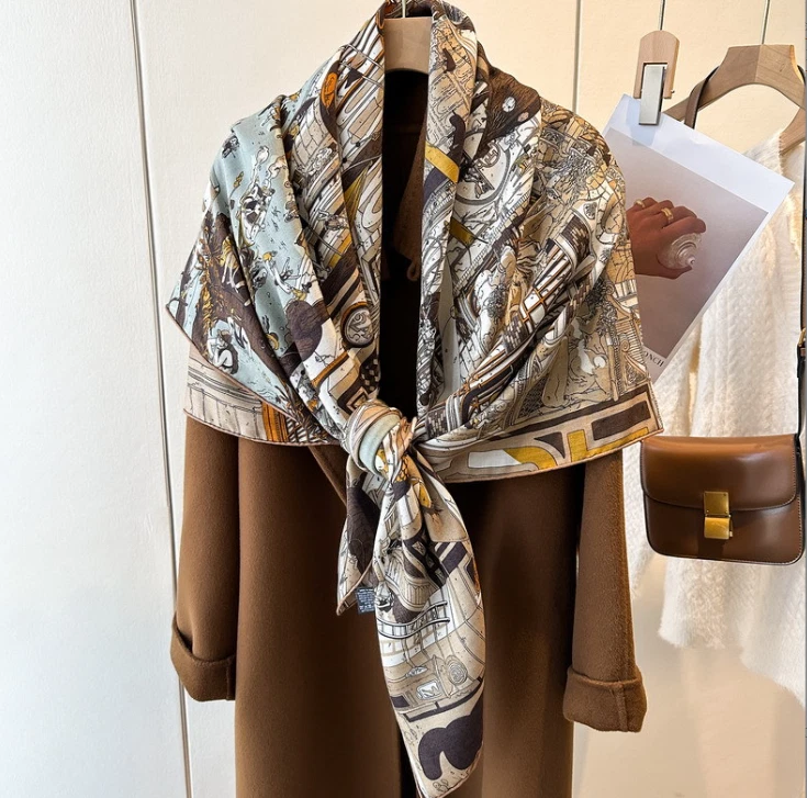 Новый 70% кашемир и 30% шелк надежном шарф faubourg двойной лицо тонкий шаль 53» - Изображение 3 из 4