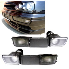 For VW GOLF 3 III MK3 2x Front Indicator Blinker Blends Fog Lights BLACK