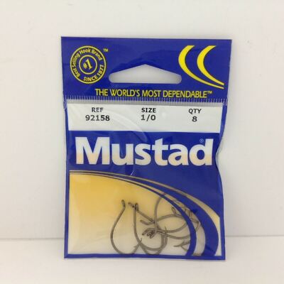 Mustad Bronze Beak Fishing Hooks 8 Pack 92158 size 1/0 b