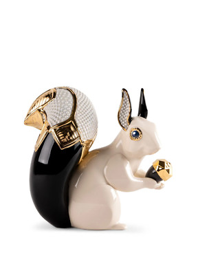 NEW LLADRO SQUIRREL JEWEL SCULPTURE #9726 BRAND NIB ANIMAL GOLD CUTE SAVE$ F/SH