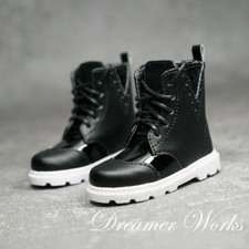 1/4MSD 1/3SD BJD Leather Shoes Basketball Boots Lace-up Spliced Sneakers Black