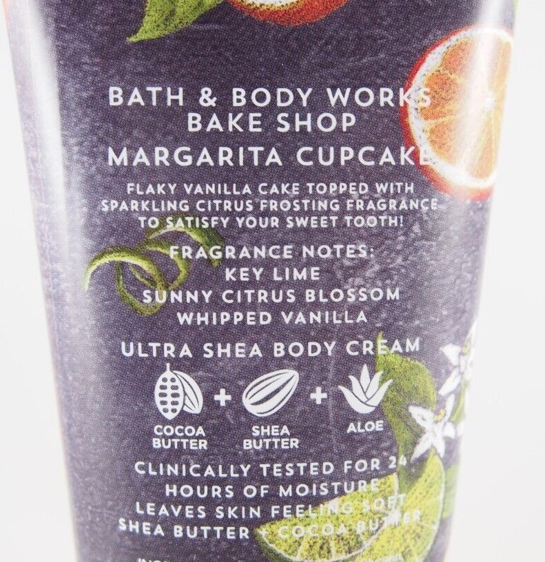 1) Bath & Body Works Margarita Cupcake Citrus Ultra Shea 24hr Body