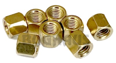 VW BEETLE BUG BUS GHIA THING 8MM W/ 11MM HEAD BRASS NUTS - 8 PCS - FREE SHIP!