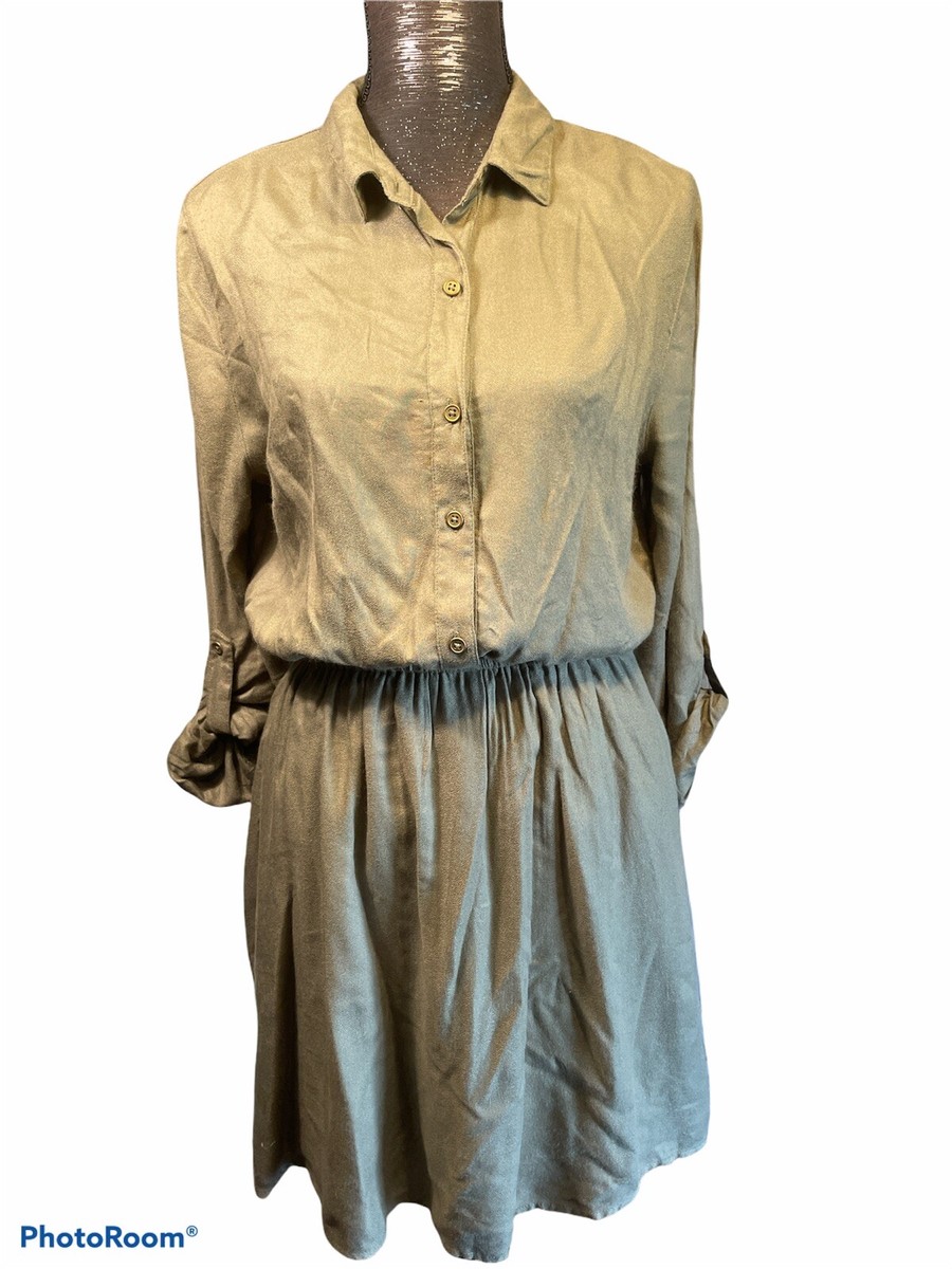Charlotte Russe Womens Size M Olive Green Rayon Dress