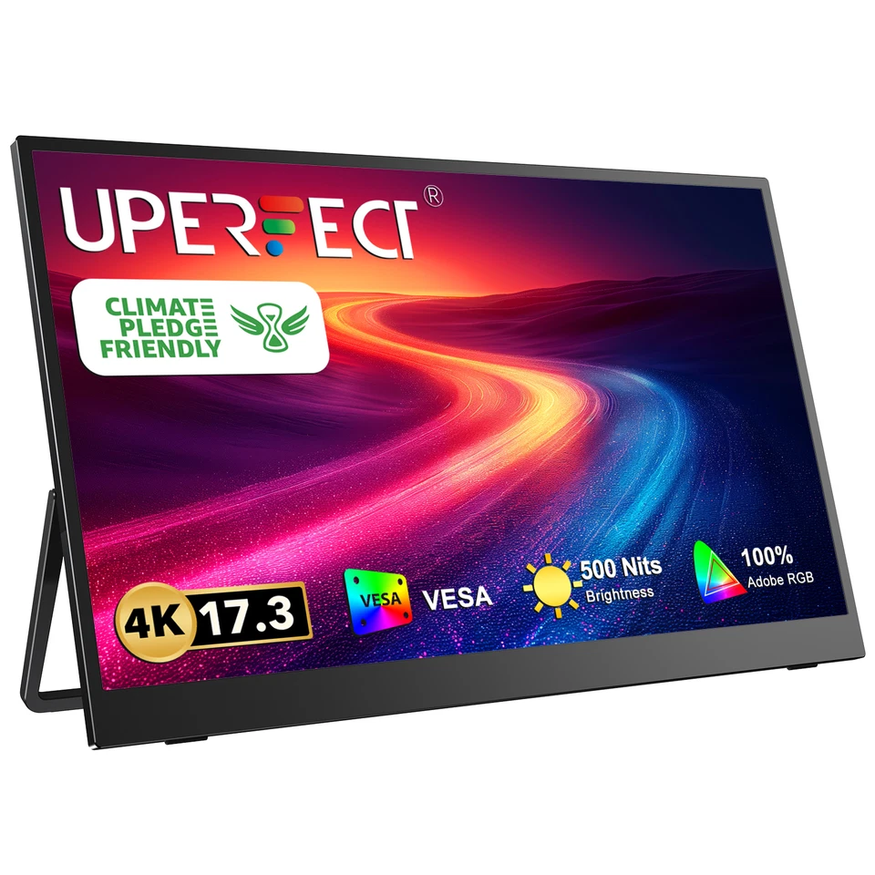 2025 4K Portable Monitor, UPERFECT 17.3" Gaming Monitor 3840x2160 HDMI USB C UHD - Image 2 of 4