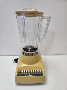 Vintage 1970's Wizard Solid State 9 Speed Blender Tested Works Great W/Cover