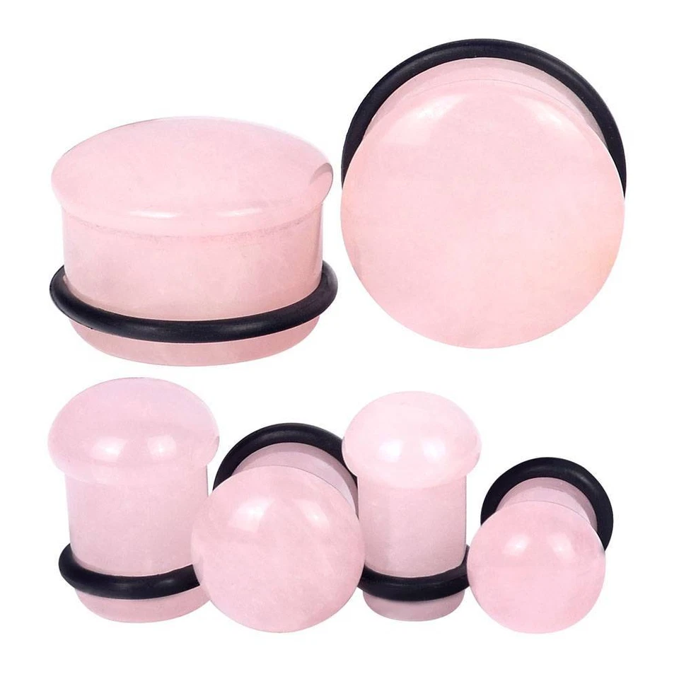 2 piezas Medidores de oreja de piedra natural orgánica Túneles Tapones Expansor Piercing de oreja 2g-5/8" Foto 4 de 4