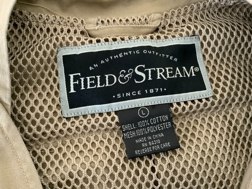Field & Stream Vintage Vest Mens Large Brown Fishing Pockets Hike Utility Cargo - Picture 6 of 6