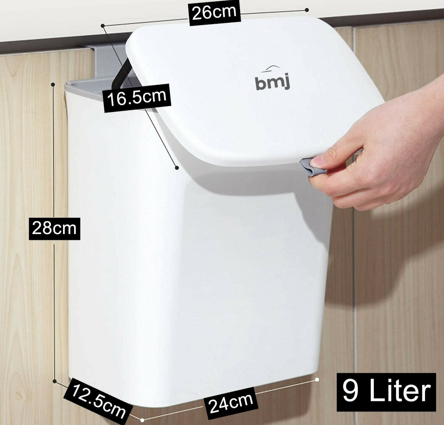 BOOMJOY Kitchen Trash Bin Wall Mounted Door Hanging Cupboard Bin for