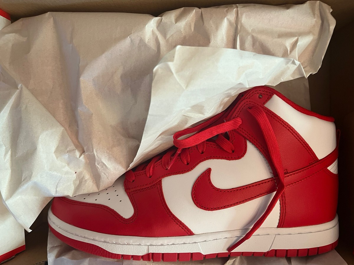 Nike Dunk HI Retro Championship White Red DD1399-106 - Size 10 | eBay
