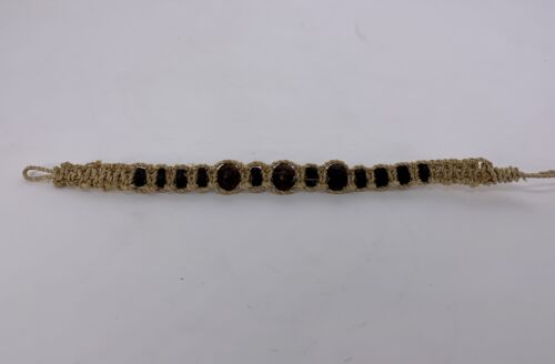 Hemp Bracelet with Black Seed Beads - Afbeelding 1 van 3