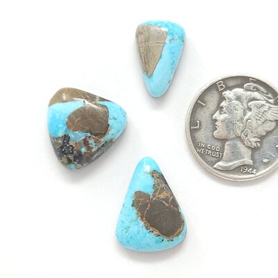 Natural Nevada Blue Turquoise Free Form Triangle Cabochon Lot 13.3 Carats