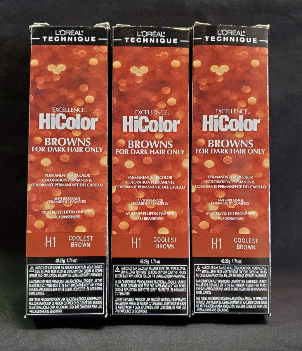 L'Oreal Hicolor Browns For Dark Hair Only H1 Coolest Brown 1.74oz