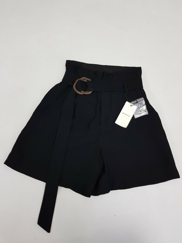 Para mujer Stradivarius de la alta cintura palangre con Cinturón Pantalones  Cortos Negro UK 8 | eBay